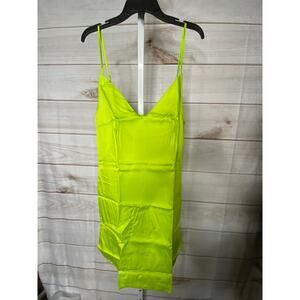 Brand New Ettitude Women's Size XS Lime Green Sleeveless Mini Dress Bamboo